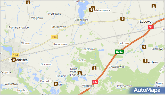 mapa Imielenko, Imielenko na mapie Targeo