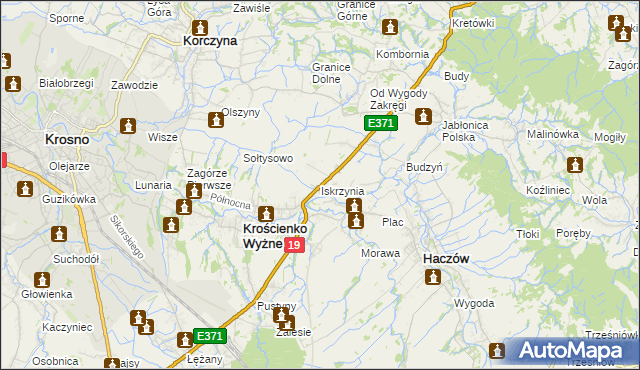 mapa Iskrzynia, Iskrzynia na mapie Targeo