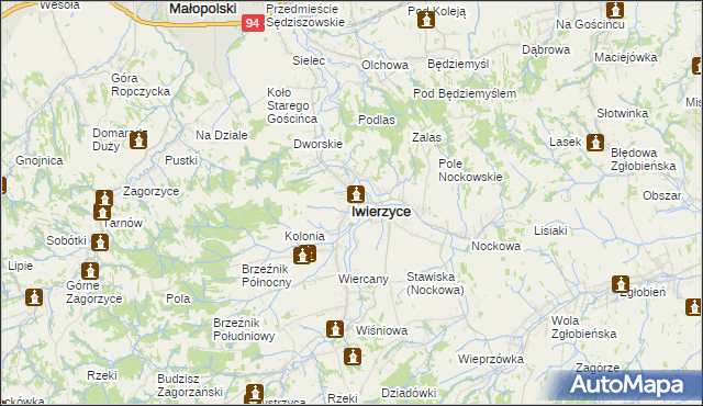 mapa Iwierzyce, Iwierzyce na mapie Targeo