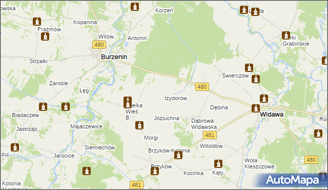 mapa Izydorów, Izydorów na mapie Targeo