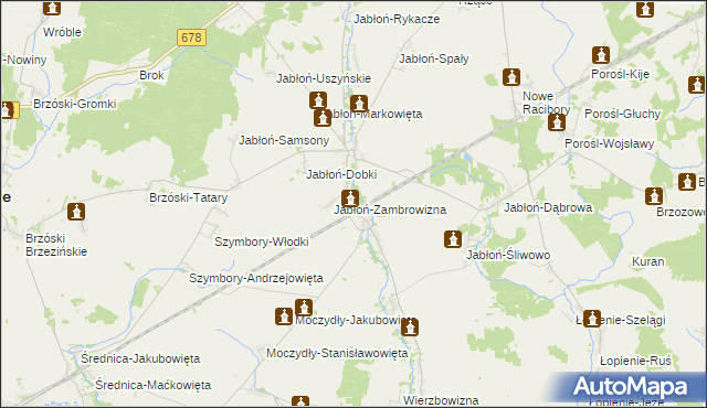 mapa Jabłoń-Jankowce, Jabłoń-Jankowce na mapie Targeo