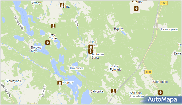 mapa Jabłonka Stara, Jabłonka Stara na mapie Targeo