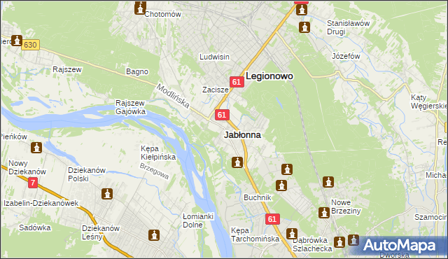 mapa Jabłonna powiat legionowski, Jabłonna powiat legionowski na mapie Targeo