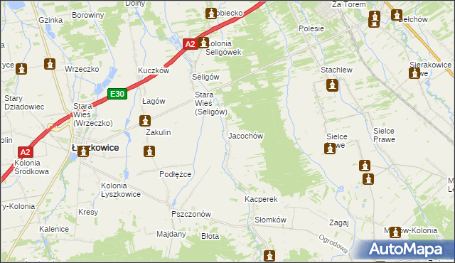 mapa Jacochów, Jacochów na mapie Targeo