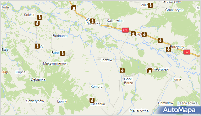 mapa Jaczew, Jaczew na mapie Targeo