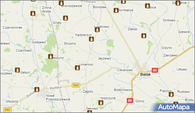 mapa Jączewo, Jączewo na mapie Targeo