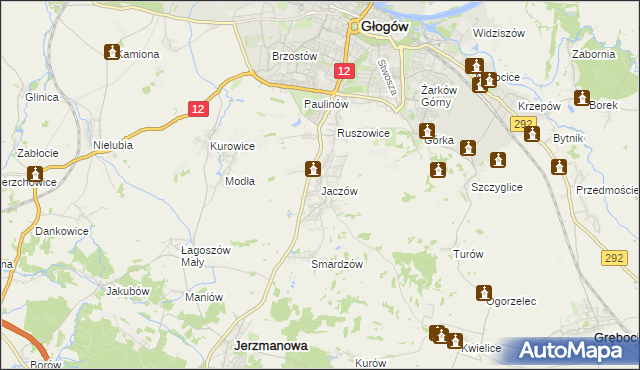 mapa Jaczów, Jaczów na mapie Targeo