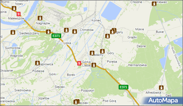 mapa Jadachy, Jadachy na mapie Targeo