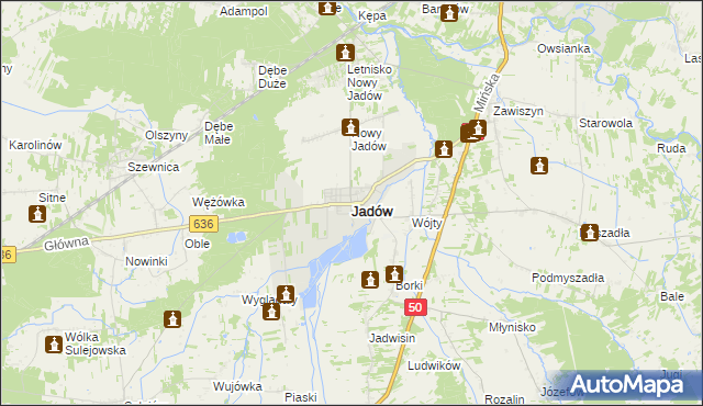 mapa Jadów, Jadów na mapie Targeo