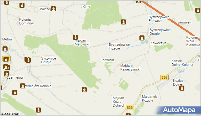 mapa Jadwisin gmina Piaski, Jadwisin gmina Piaski na mapie Targeo