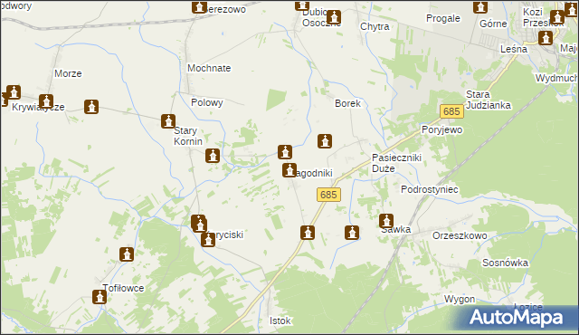 mapa Jagodniki, Jagodniki na mapie Targeo