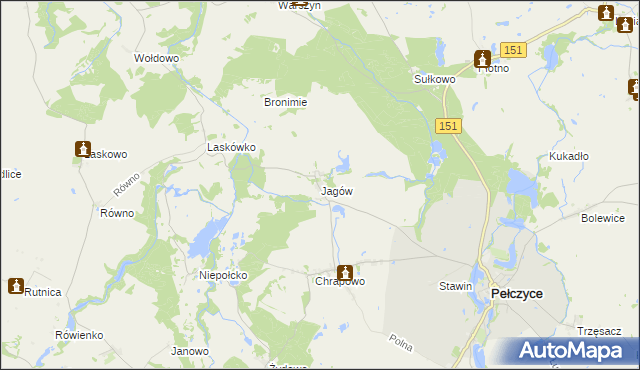 mapa Jagów, Jagów na mapie Targeo