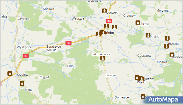 mapa Jakubikowice, Jakubikowice na mapie Targeo