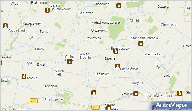 mapa Jakubów gmina Błędów, Jakubów gmina Błędów na mapie Targeo