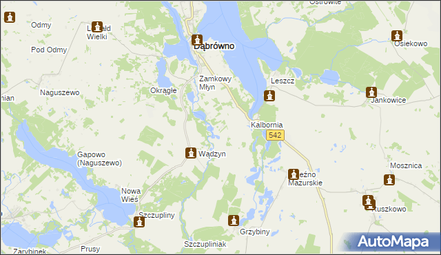 mapa Jakubowo gmina Dąbrówno, Jakubowo gmina Dąbrówno na mapie Targeo