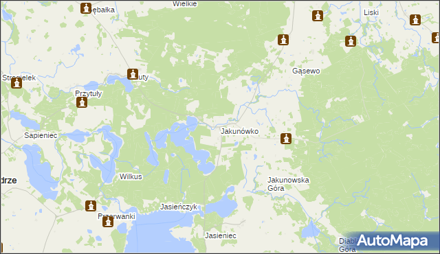 mapa Jakunówko, Jakunówko na mapie Targeo