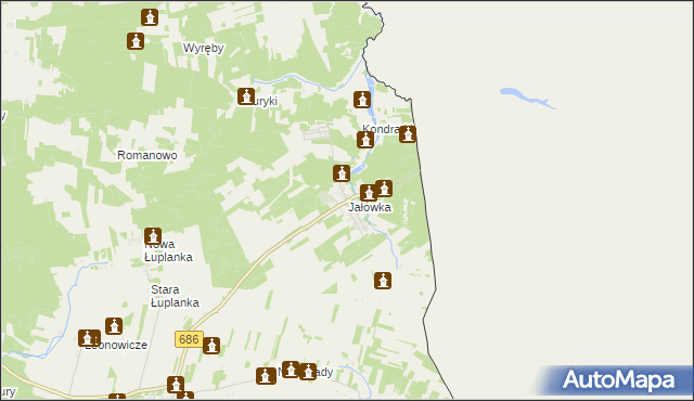 mapa Jałówka gmina Michałowo, Jałówka gmina Michałowo na mapie Targeo