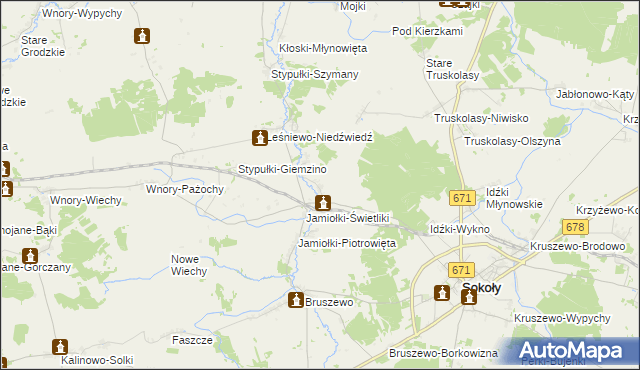 mapa Jamiołki-Godzieby, Jamiołki-Godzieby na mapie Targeo