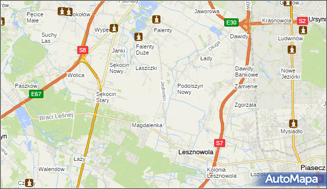 mapa Janczewice, Janczewice na mapie Targeo