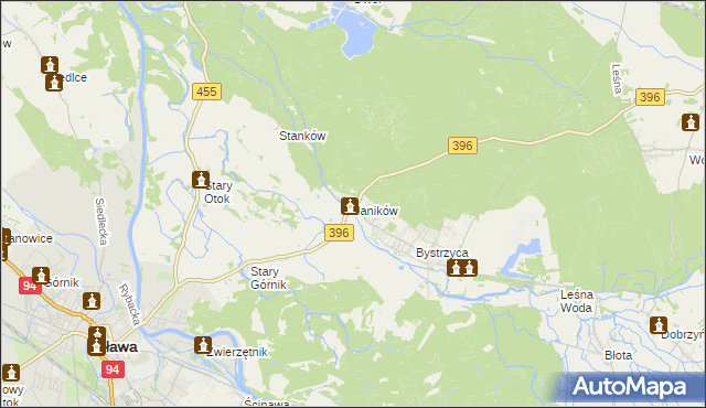 mapa Janików gmina Oława, Janików gmina Oława na mapie Targeo