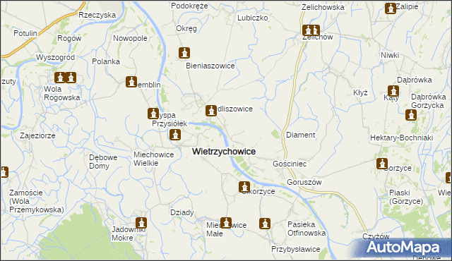 mapa Janikowice gmina Żabno, Janikowice gmina Żabno na mapie Targeo