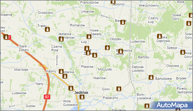 mapa Janki gmina Jedlińsk, Janki gmina Jedlińsk na mapie Targeo