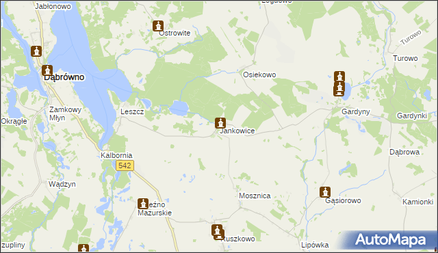 mapa Jankowice gmina Działdowo, Jankowice gmina Działdowo na mapie Targeo