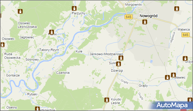 mapa Jankowo-Skarbowo, Jankowo-Skarbowo na mapie Targeo