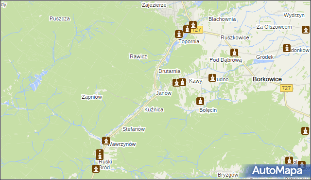 mapa Janów gmina Przysucha, Janów gmina Przysucha na mapie Targeo