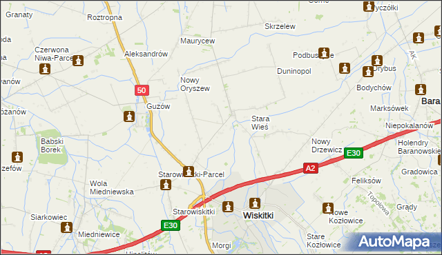 mapa Janówek gmina Wiskitki, Janówek gmina Wiskitki na mapie Targeo