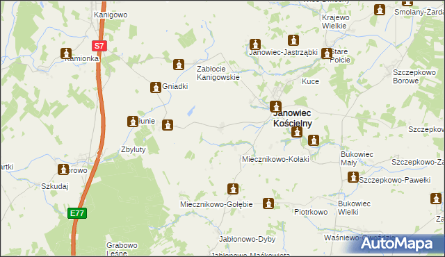 mapa Janowiec-Leśniki, Janowiec-Leśniki na mapie Targeo