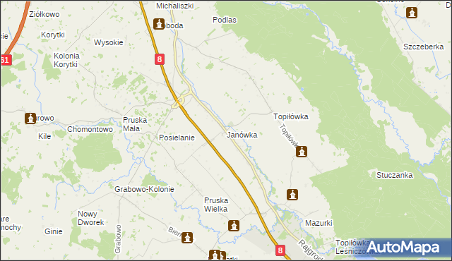 mapa Janówka gmina Augustów, Janówka gmina Augustów na mapie Targeo