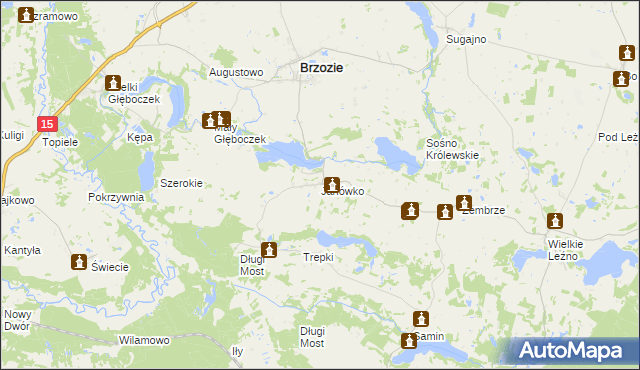 mapa Janówko gmina Brzozie, Janówko gmina Brzozie na mapie Targeo