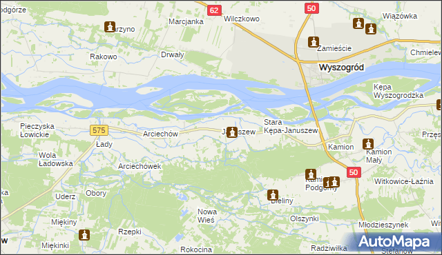 mapa Januszew, Januszew na mapie Targeo