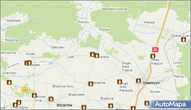 mapa Jarantów, Jarantów na mapie Targeo