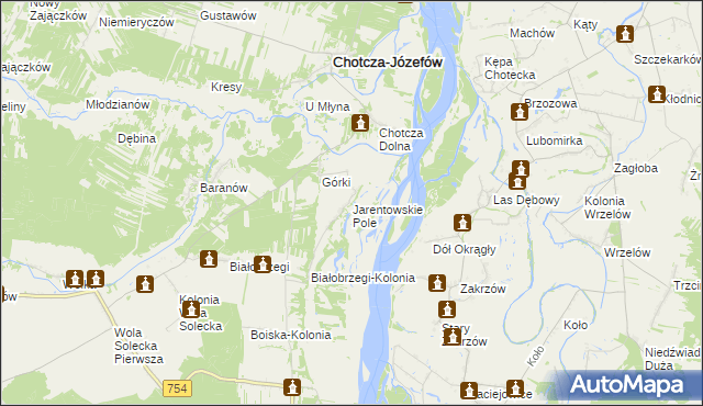 mapa Jarentowskie Pole, Jarentowskie Pole na mapie Targeo