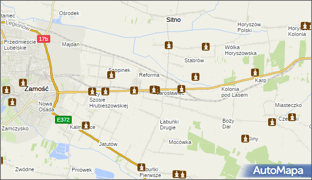 mapa Jarosławiec gmina Sitno, Jarosławiec gmina Sitno na mapie Targeo