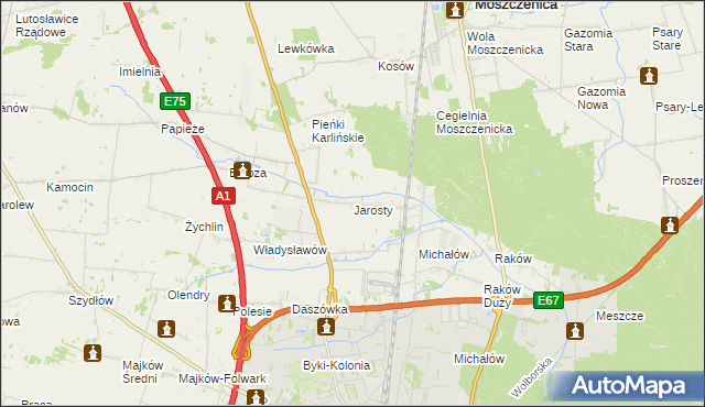 mapa Jarosty, Jarosty na mapie Targeo