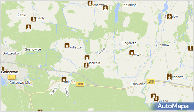 mapa Jasiel gmina Gryfice, Jasiel gmina Gryfice na mapie Targeo