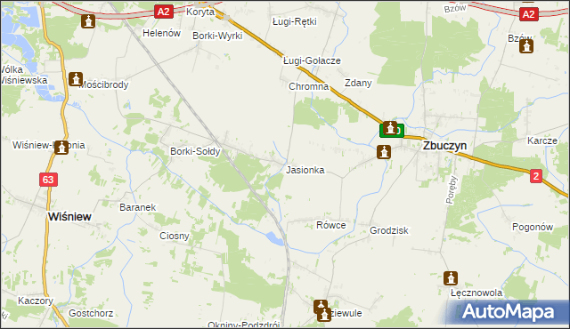 mapa Jasionka gmina Zbuczyn, Jasionka gmina Zbuczyn na mapie Targeo