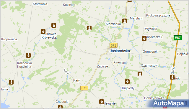 mapa Jasionóweczka, Jasionóweczka na mapie Targeo