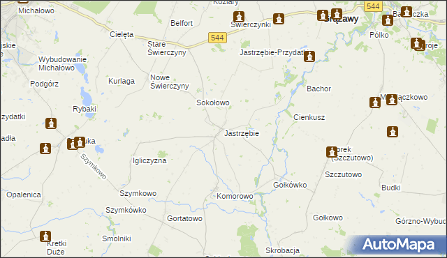 mapa Jastrzębie gmina Bartniczka, Jastrzębie gmina Bartniczka na mapie Targeo