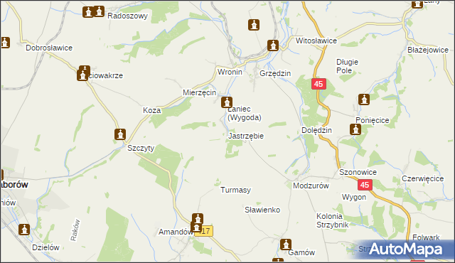 mapa Jastrzębie gmina Rudnik, Jastrzębie gmina Rudnik na mapie Targeo