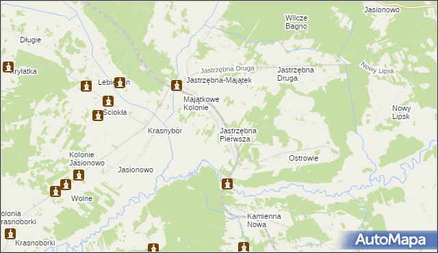 mapa Jastrzębna Pierwsza, Jastrzębna Pierwsza na mapie Targeo