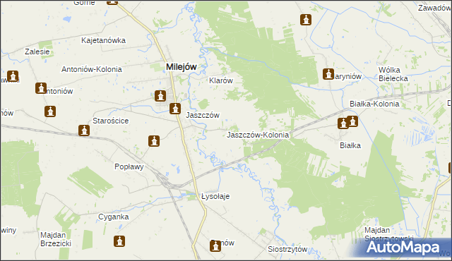 mapa Jaszczów-Kolonia, Jaszczów-Kolonia na mapie Targeo