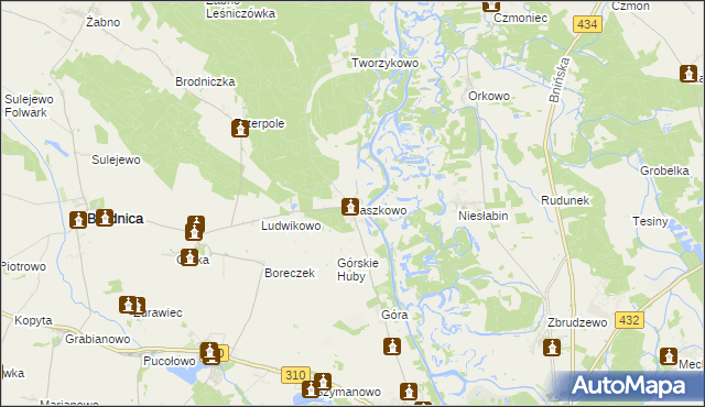 mapa Jaszkowo gmina Brodnica, Jaszkowo gmina Brodnica na mapie Targeo