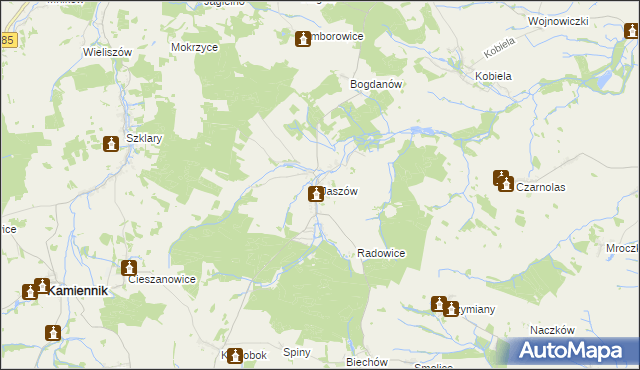 mapa Jaszów, Jaszów na mapie Targeo