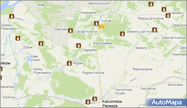 mapa Jaworce, Jaworce na mapie Targeo