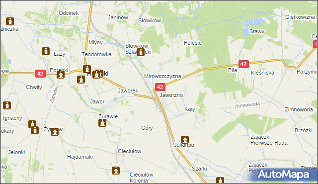 mapa Jaworzno gmina Rudniki, Jaworzno gmina Rudniki na mapie Targeo