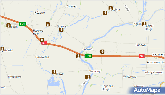 mapa Jazowa gmina Nowy Dwór Gdański, Jazowa gmina Nowy Dwór Gdański na mapie Targeo